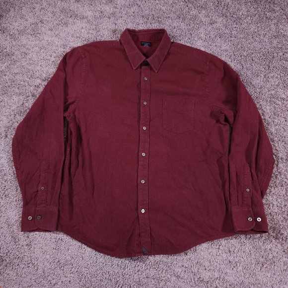 UNTUCKit Button Shirt Mens XL Slim Fit Long Sleeve Sherwood Maroon Flannel - Picture 1 of 16